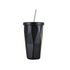 Metallic Cup with a Straw